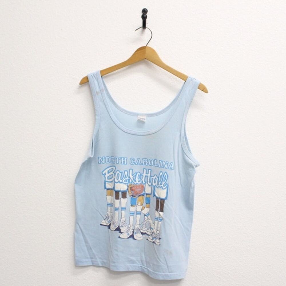 Vintage University of North Carolina UNC Tar Heels Basketball Tank Top Large